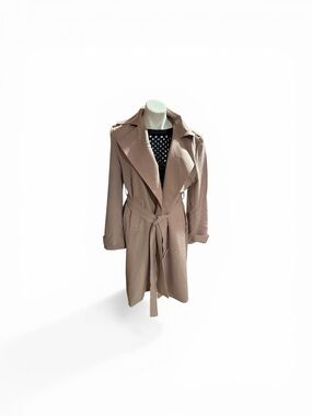 Women's Neutral Taupe Belted Trench Coat